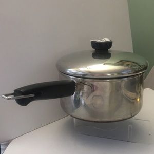 Vintage Revere Ware copper clad stainless 2 quart saucepan slide hang ri…